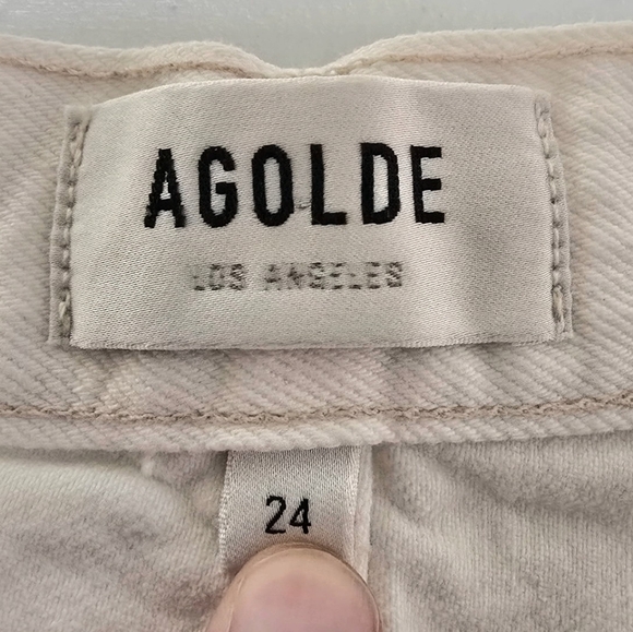 Agolde Parker Long Short Panna Cotta White Women's 24 Festival Summer - Picture 9 of 11